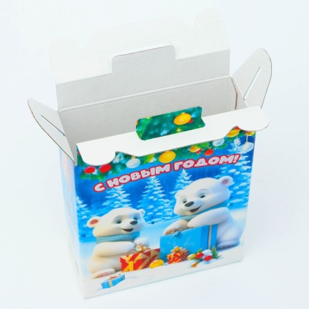 New Year. Gift box New Year's gift "Cute Bears" with animation 16.8 x 6.8 x 20, 9 cm.-3