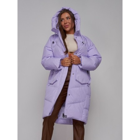Coat insulated winter female, size 46, purple color-14