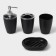 Set for the bathroom “Standard”, 4 items: soap dispenser, soap dish, 2 cups, 24 × 8 × 17 cm, black color is black