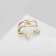 Earring "Kaff" Branch with leaves, color gold