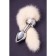 Anal plug Metal by Toyfa, silver, with a white tail, 32 cm, d = 2.9 cm