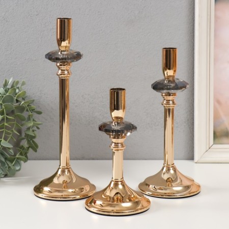 Castle Cassia "Cassia" set 3 pcs gold d = 2cm height 28.5; 23; 18.5 cm 10x10x28.5 cm-1