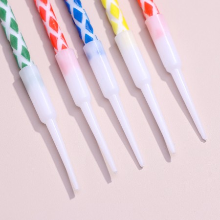 Candles in the Cake "Rombic" with a stand, 14 cm, 8 pcs-3