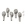Set of candle in cake + 5 balls, number 1, silver