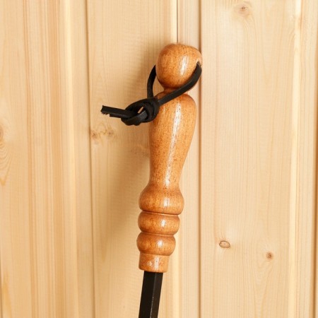 Forged poker "patina gold", bean handle, height 70 cm-5