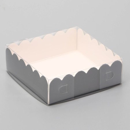 Box for cookies, silver, 9 x 9 x 3 cm-1
