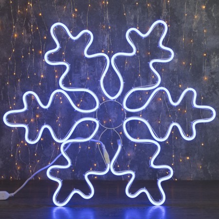 Neon figure "Snowflake", 67 cm, 600 LED, 220 V, glow of blue