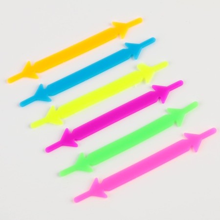 Silicone laces, set 6 pcs, color rainbow-7