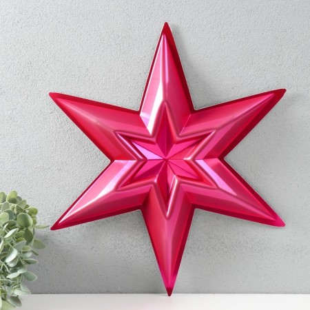 Figure "Star in the Star" Small red metallic, half, 34x39 cm-1