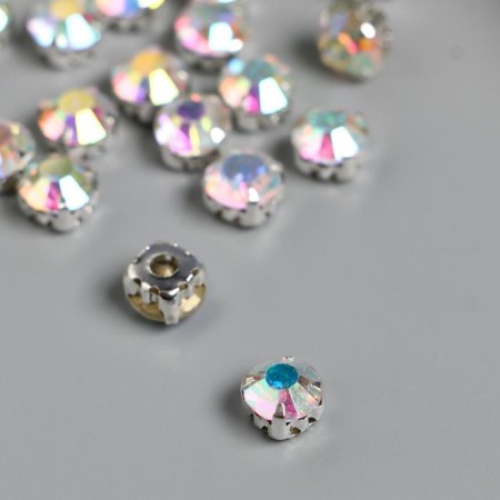 Crystal rhinestones in the DACs/silver "Astra" 8mm, 20pcs/pack, transparent-1