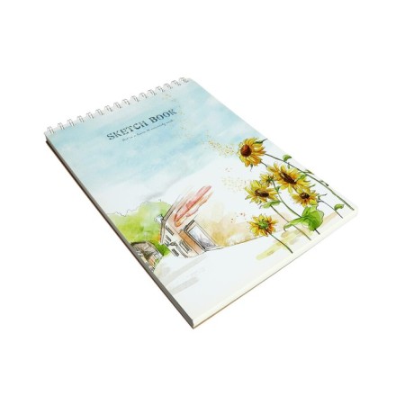 A4 sketchbook for pastel, 48 sheets on the crest, "sunflower", solid cover, density of 100 g., Mix-4