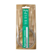 Circular knitting needles, bamboo, with a metal cable 100 cm/2.5 mm