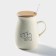 Ceramic mug with a wooden lid and spoon "Patty", 350 ml, MIX drawing