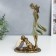 Souvenir Polystone "Mom and son walk the dog" Sea wave 24x7.5x16 cm
