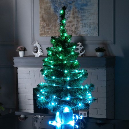 Smart garland "thread" 15 m dew, IP20, silver thread, 100 LED, control from the application, glow RGB, USB-2