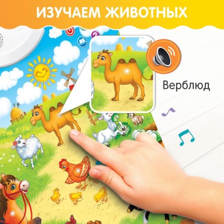 Talking electronic poster "My farm" works from batteries-3