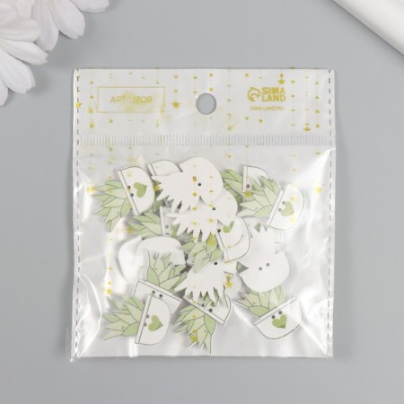 Buttons wood for creativity 2 punctures "succulent in a pot" set 20 pcs 1.8x2.5 cm-3