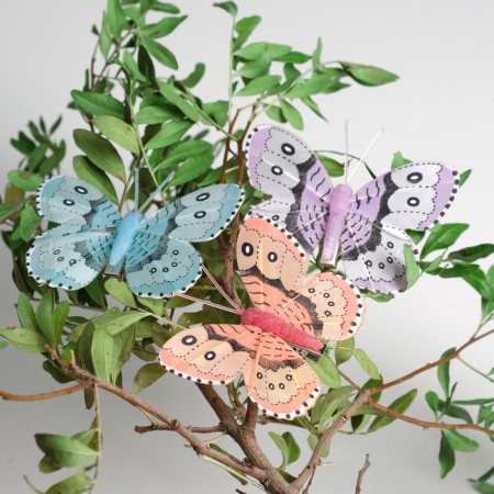 A butterfly for decor and floristry, on a clothespin, plastic, mix, 1 pc., 5 cm and 8 cm-1