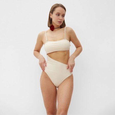 Swimsuit Assed female minku Milk color, size 46