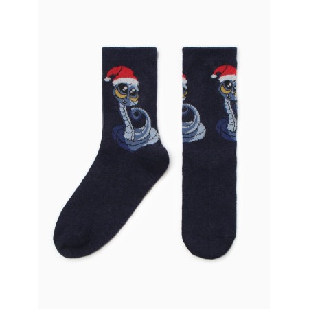 Women's socks "Snake in NG cap", blue color, rr 36-40