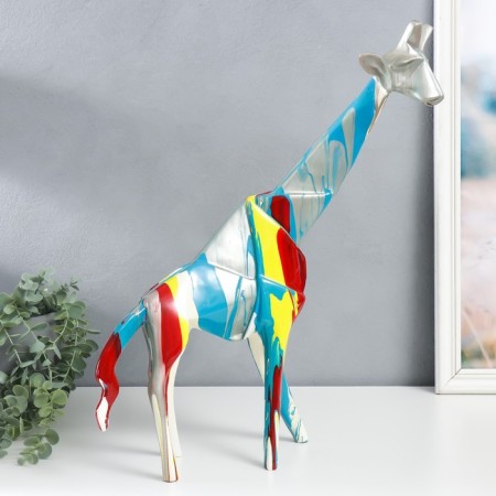 Polystone souvenir "Curious giraffe" Sunses of paint 12x40x49 cm-1
