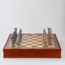 Шахматы настольные сувенирные "Рыцарские", 36 х 36 см, король h-8.5 см, пешка h-5.7 см