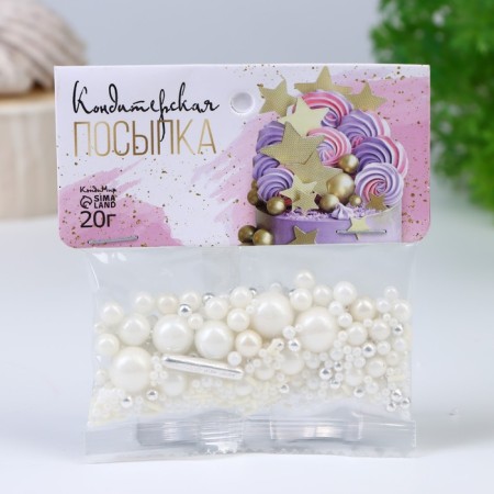 Confectionery Sprinking "White Dance", 20 g-1