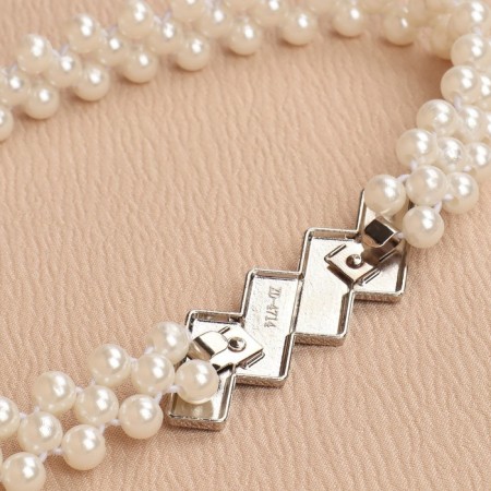 Picking for curtains "Geometry", gum pearls, 2.2 × 7.5 cm, 2 × 45 cm, white color-2