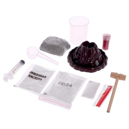 Set for experiments "Dinosaurs time", volcano and excavations, in the package