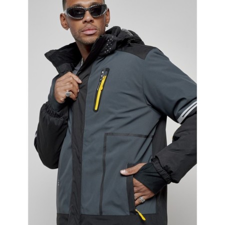 Male winter ski costume, size 48, dark gray color-9