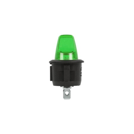 Round key 12V 16A (3C) On-off green with backlight (RWB-224, SS-214) Rexant-3