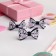 Hair gum "Bow" (set 6 pcs) flowers, black and white