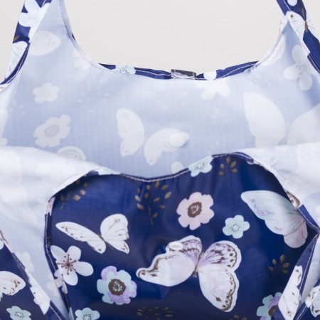 Household bag on the button, folding, blue color-3