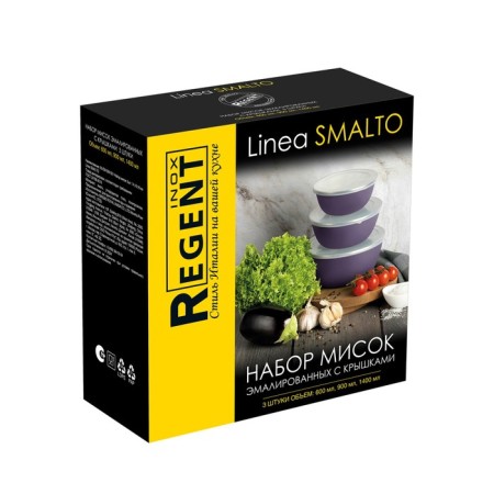 Set of bowls Regent Inox Smalto, 3 pcs, purple color-4