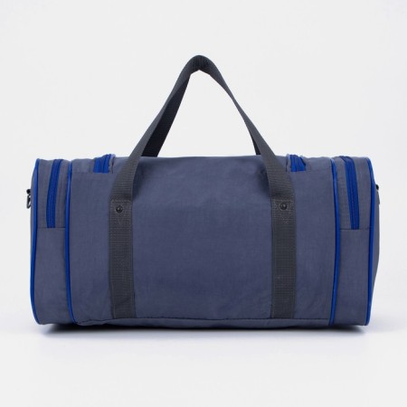 Road bag on lightning, 3 outer pockets, long belt, gray/blue color-1