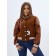 Brown brown leather bomber, size 46