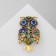Owl brooch, color in black gold