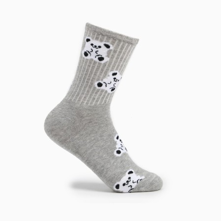 Women's socks "bears", gray color, size 23-25