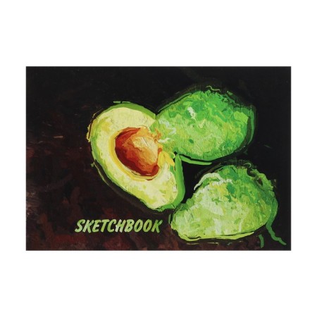 A5 sketchbook, 40 sheets on the gluing on the short side of the "avocado", covered cardboard, block 100 g/m²