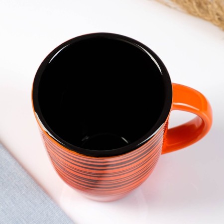 Grace mug 0.35l / 8.5x11cm, orange strip-2