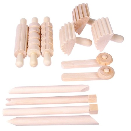 Wooden set of sculpting tools, 12 pcs., 19 × 6.5 × 7.5 cm-1