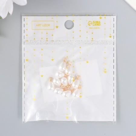Decor for creativity Plastic "Pearl-boat with a loop" set 10 pcs 0.7x1.2 cm-4