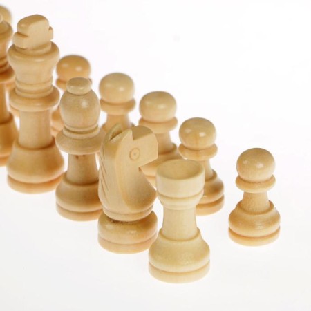 Chess figures, wood, king H-5.5 cm, pawn H-2.8 cm, mix-3