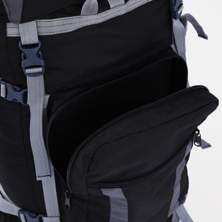 Tourist backpack, TAIF, 80 l, cord department, outer pocket, 2 side nets, black/gray color-7