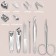 Manicure set, 6 items, in case, black color