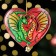 Christmas tree toy "Dragons in love", lamination, 88 x 74mm