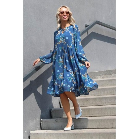 Women's dress, size 50, blue color-7