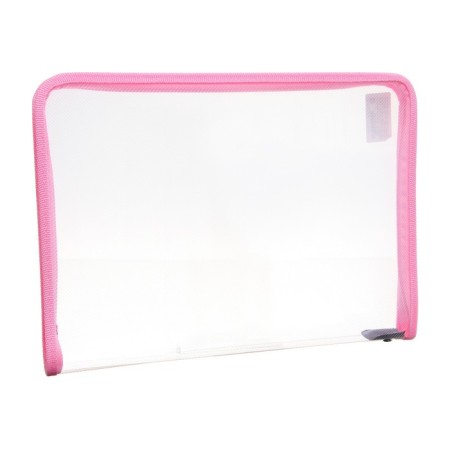 Plastic folder A4, 325 x 230 x 25 mm, lightning around, calligrata "office", PM-A4-01, 0.5 mm, transparent, pastel, pink-3