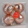 Set of balls plastic D-8 cm, 4 pcs "vintage" stripes, gold