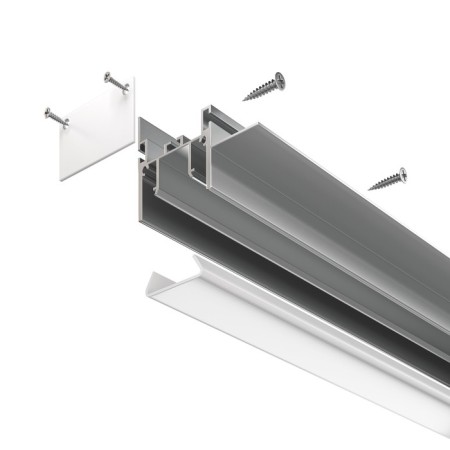 Aluminum profile for stretch ceiling LED Strip Alm013S-2M, 200x5.19x3.52 cm, silver color-5
